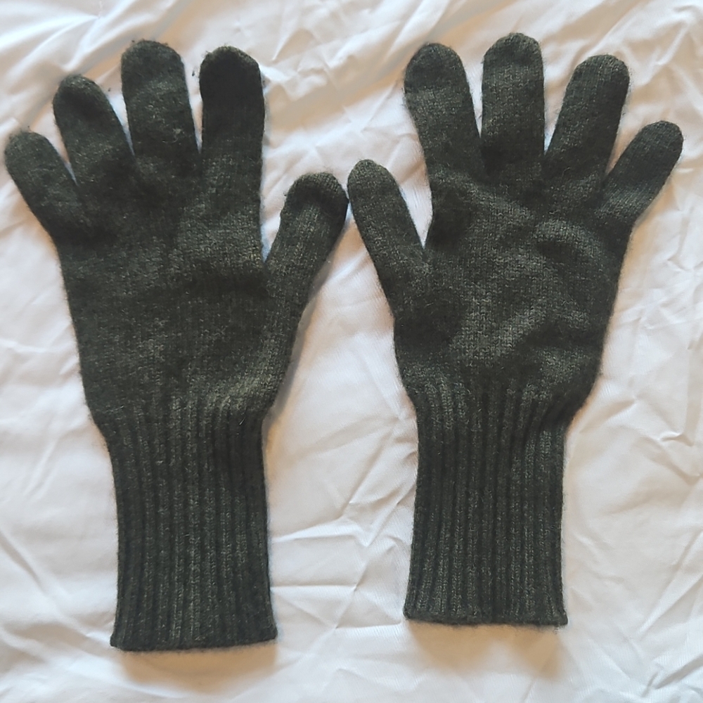 JCrew Olive Green Cashmere Gloves